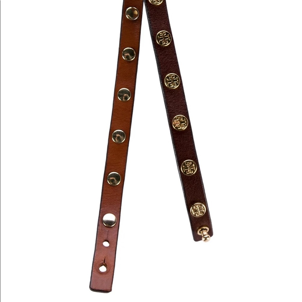 LIKE NEW TORY BURCH BROWN LEATHER WRAP BRACELET